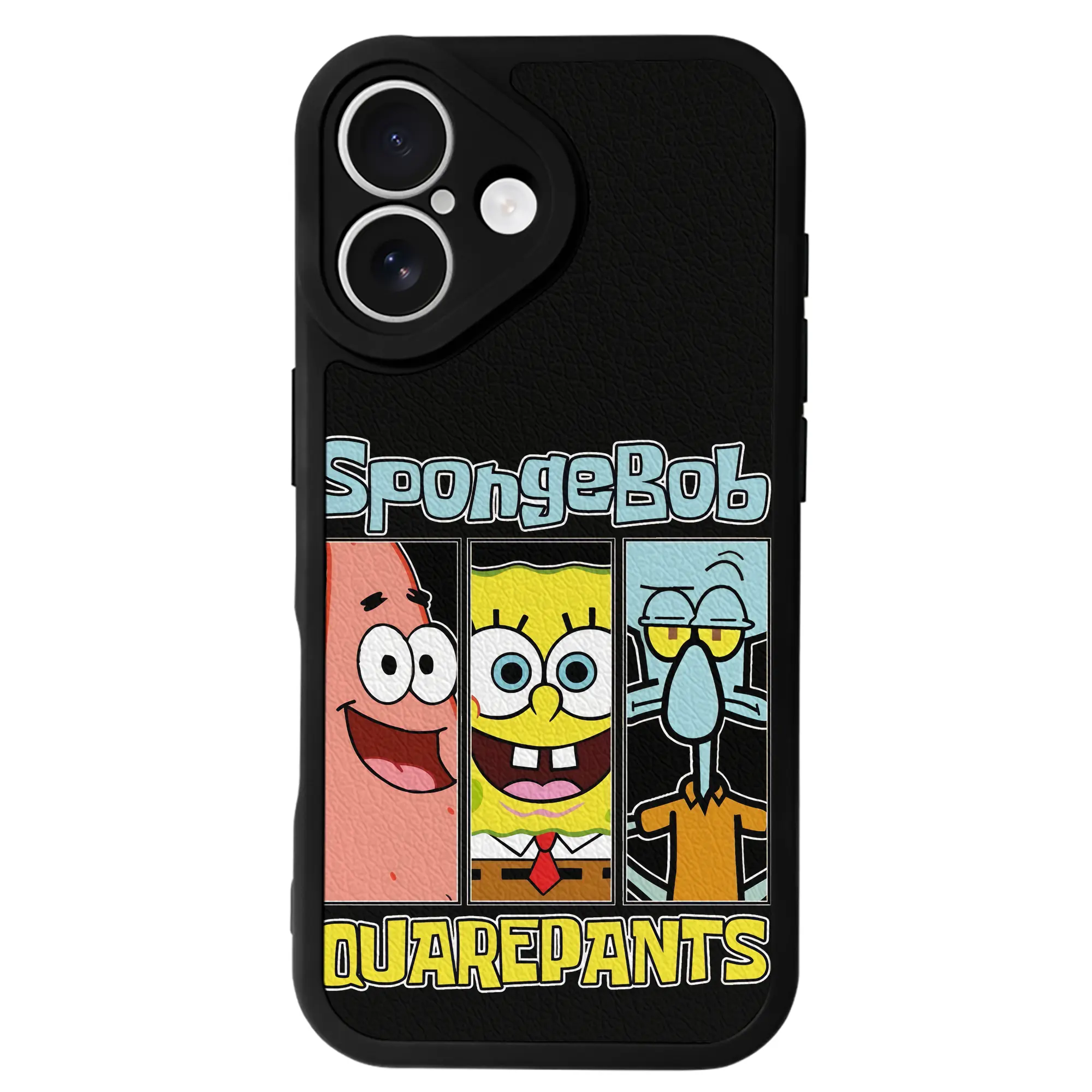 スポンジボブ グッズ スポンジボブ - IPhone 16シリーズ対応 ・ シリコンスマホケース ・ レザー調 ・ 高精度フィット ・ 耐衝撃 ・ ワイヤレス充電対応 ・ 精密カット